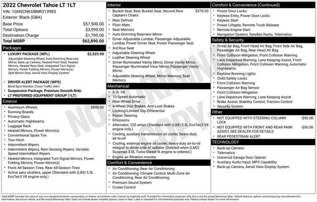 2022 Chevrolet Tahoe 2WD LT 2022 Chevrolet Tahoe 2WD LT