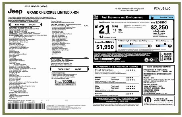 2020 Jeep Grand Cherokee Limited X 4X4 2020 Jeep Grand Cherokee Limited X 4X4