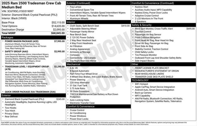 2025 Ram 2500 Tradesman Crew Cab 4x4 6'4" Box
