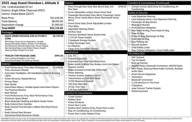 2025 Jeep Grand Cherokee L Altitude X 4x4