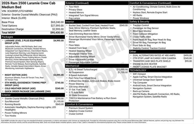 2026 Ram 2500 Laramie Crew Cab 4x4 6'4" Box