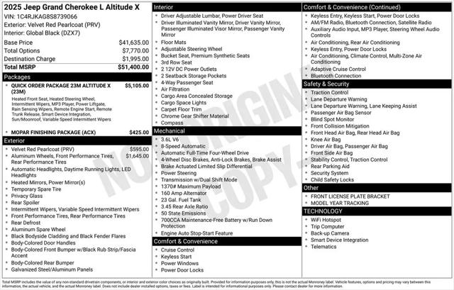 2025 Jeep Grand Cherokee L Altitude X 4x4