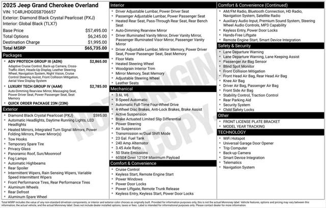2025 Jeep Grand Cherokee Overland 4x4