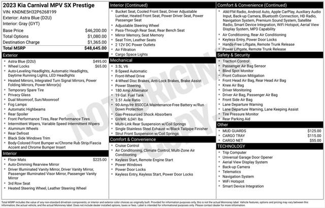 2023 Kia Carnival MPV SX Prestige