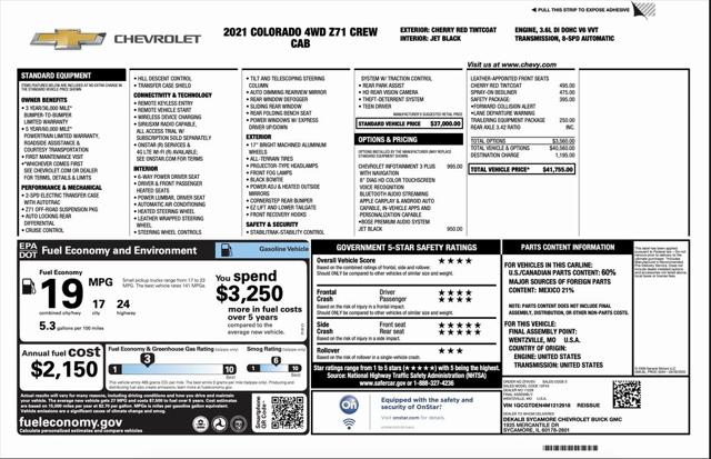 2021 Chevrolet Colorado 4WD Crew Cab Short Box Z71
