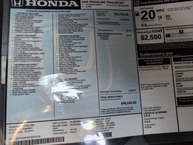 2026 Honda Ridgeline TrailSport