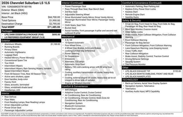 2026 Chevrolet Suburban LS, 4WD