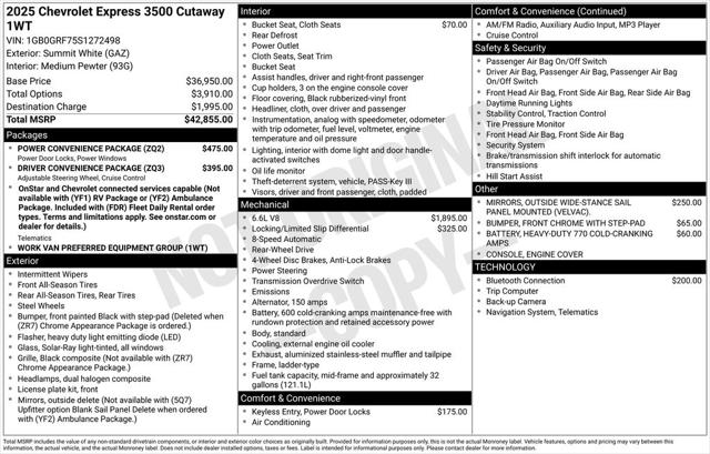 2025 Chevrolet Express Cutaway Work Van
