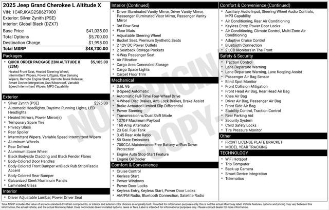 2025 Jeep Grand Cherokee L Altitude X 4x4