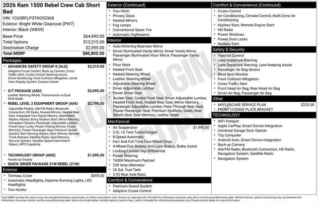 2026 RAM Ram 1500 RAM 1500 REBEL CREW CAB 4X4 57 BOX