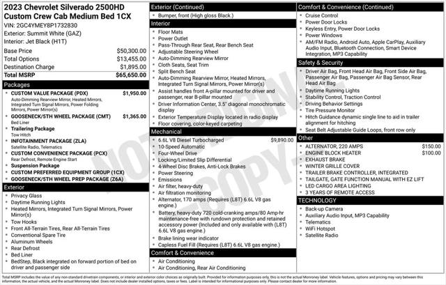 2023 Chevrolet Silverado 2500HD 4WD Crew Cab Standard Bed Custom 2023 Chevrolet Silverado 2500HD 4WD Crew Cab Standard Bed Custom