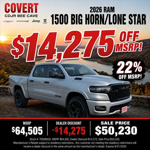 2026 Ram 1500 Lone Star Crew Cab 4x4 5'7" Box for sale in Austin, TX