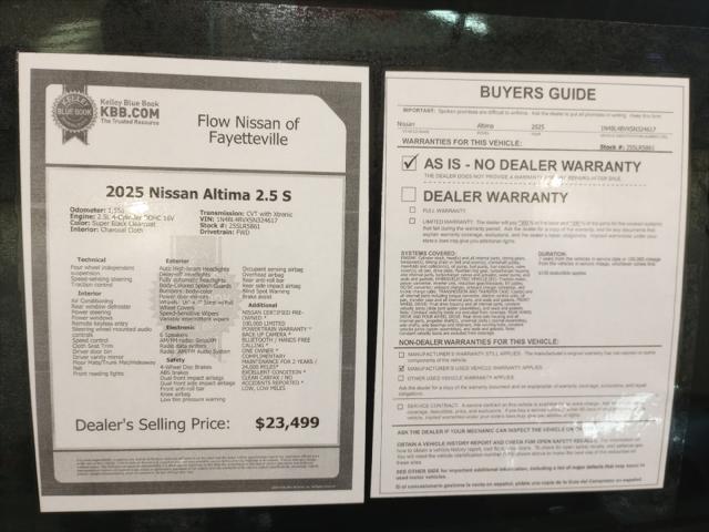 2025 Nissan Altima S FWD