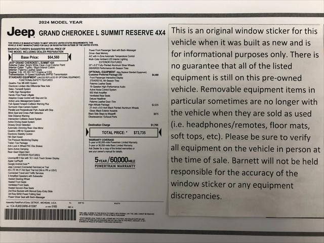 2024 Jeep Grand Cherokee L Summit Reserve 4x4