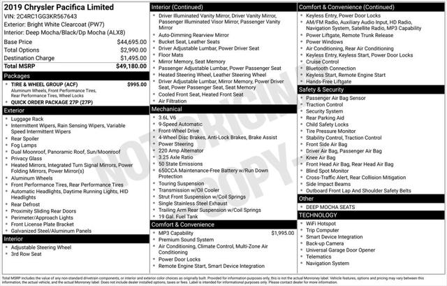 2019 Chrysler Pacifica Limited 2019 Chrysler Pacifica Limited