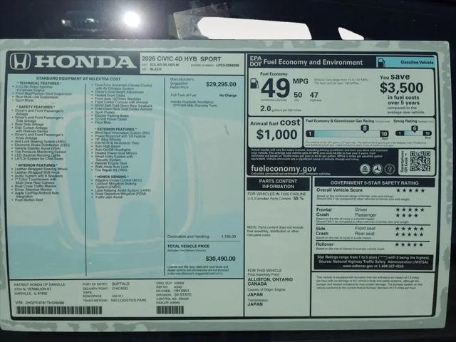 2026 Honda Civic Sport