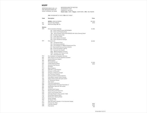 2026 Mercedes-Benz GLC GLC 300