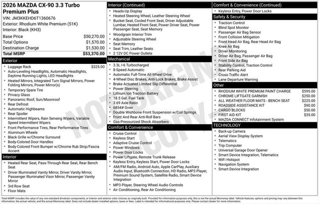 2026 Mazda X-90 3.3 Turbo Premium Plus