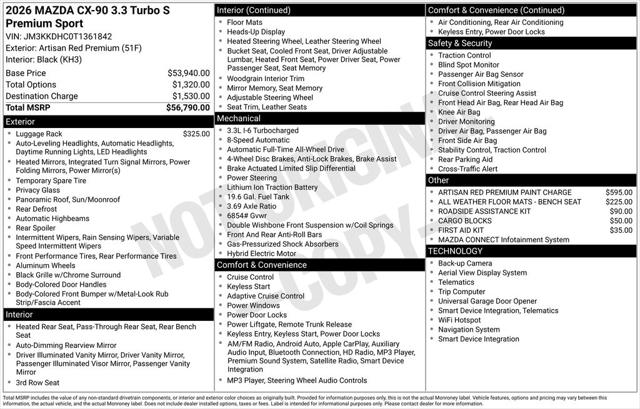 2026 Mazda X-90 3.3 Turbo S Premium Sport