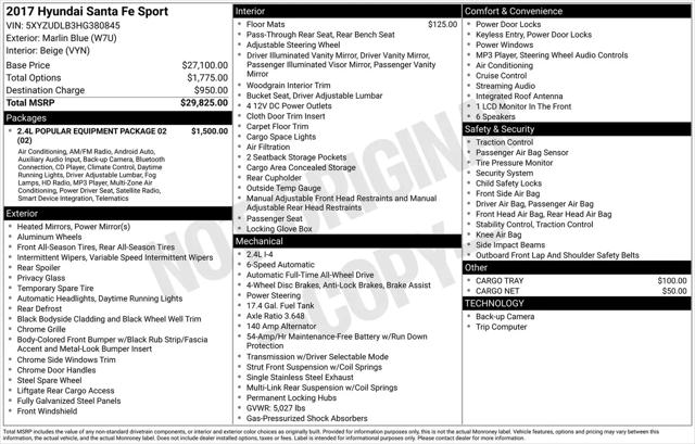 2017 Hyundai Santa Fe Sport 2.4L