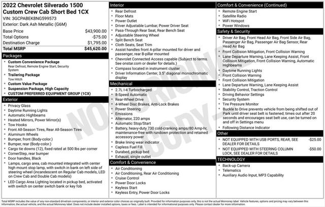 2022 Chevrolet Silverado 1500 2WD Crew Cab Short Bed Custom