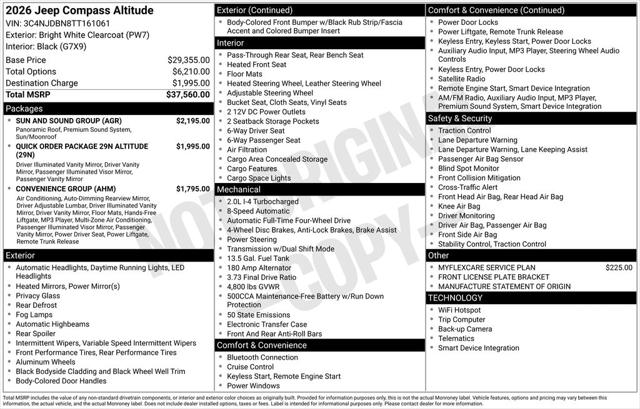 2026 Jeep Compass Latitude Altitude