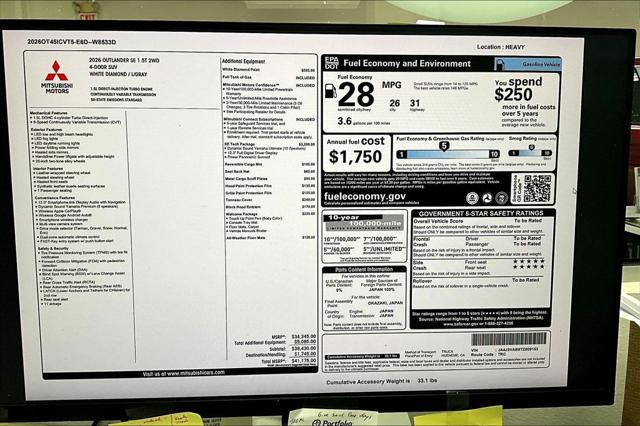 2026 Mitsubishi Outlander SE 1.5T 2WD