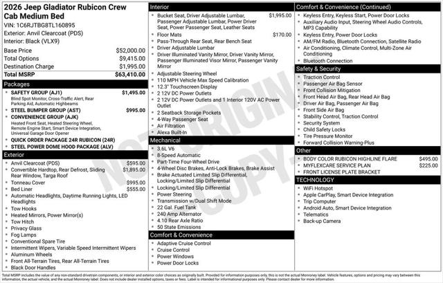 2026 Jeep Gladiator GLADIATOR RUBICON 4X4