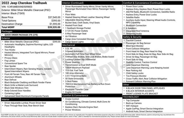 2022 Jeep Cherokee Trailhawk 4x4