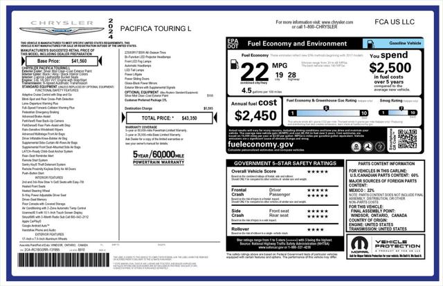 2024 Chrysler Pacifica Touring L 2024 Chrysler Pacifica Touring L