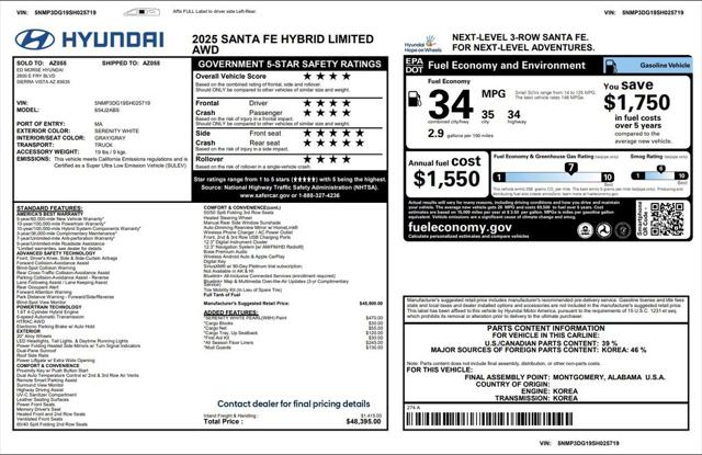 2025 Hyundai Santa Fe Hybrid Limited
