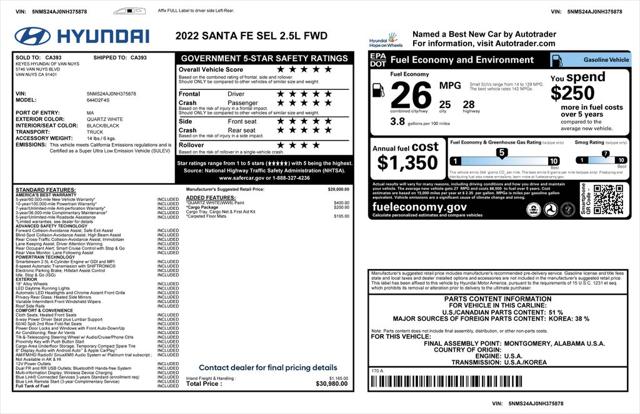 2022 Hyundai Santa Fe SEL 2022 Hyundai Santa Fe SEL