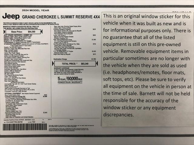 2024 Jeep Grand Cherokee L Summit Reserve 4x4