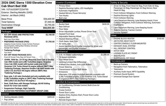 2026 GMC Sierra 1500 Elevation
