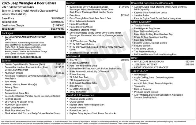 2026 Jeep Wrangler 4-Door Sahara 4x4