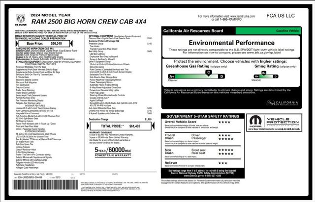 2024 RAM 2500 Big Horn Crew Cab 4x4 64 Box