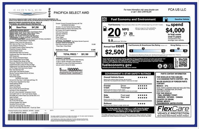 2026 Chrysler Pacifica PACIFICA SELECT AWD
