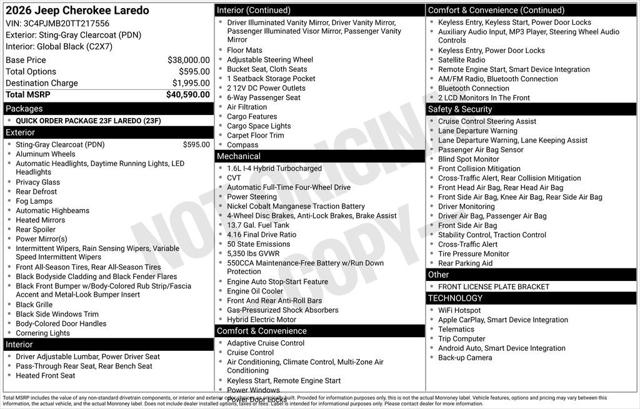 2026 Jeep Cherokee CHEROKEE LAREDO 4X4