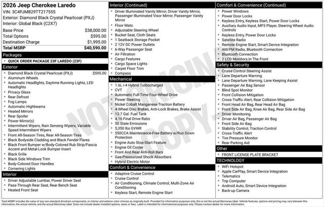 2026 Jeep Cherokee CHEROKEE LAREDO 4X4