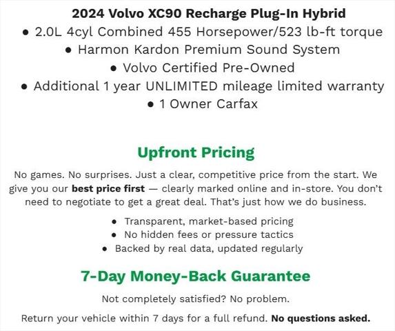 2024 Volvo XC90 Recharge Plug-In Hybrid T8 Plus 6-Seater