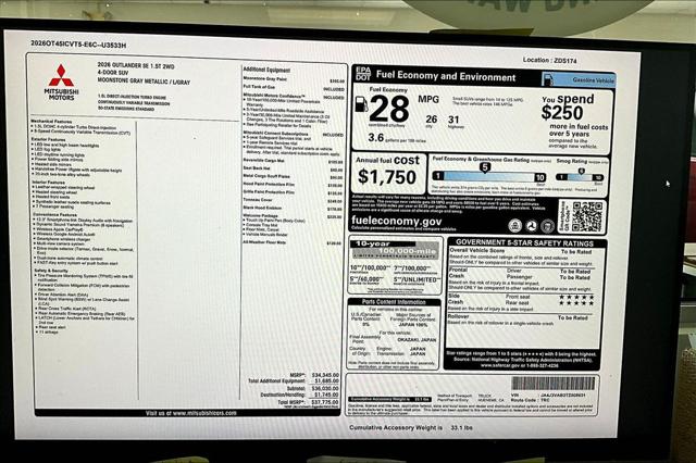 2026 Mitsubishi Outlander SE 1.5T 2WD