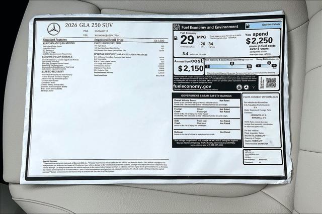 2026 Mercedes-Benz GLA-CLASS 4MATIC