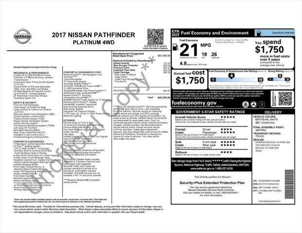 2017 Nissan Pathfinder Platinum
