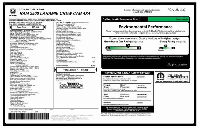 2024 RAM 2500 Laramie Crew Cab 4x4 64 Box 2024 RAM 2500 Laramie Crew Cab 4x4 64 Box
