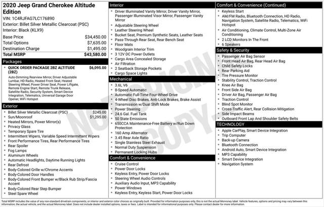 2020 Jeep Grand Cherokee Altitude 4X4 2020 Jeep Grand Cherokee Altitude 4X4