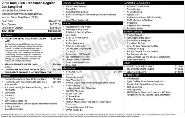 2026 Ram 2500 Tradesman Regular Cab 4x2 8 Box