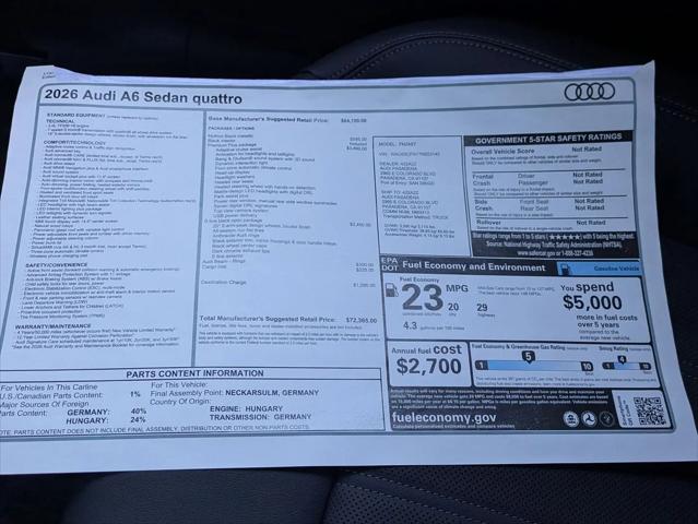 2026 Audi A6 Premium Plus quattro S tronic