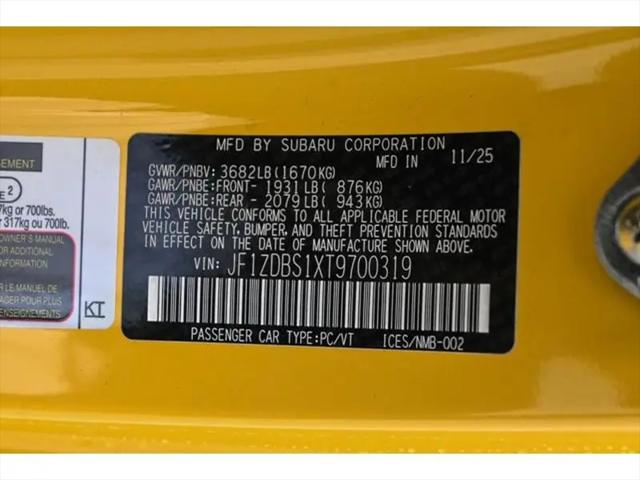 2026 Subaru BRZ Series.Yellow