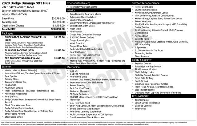 2020 Dodge Durango SXT Plus RWD