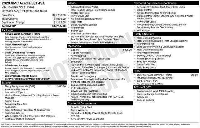 2020 GMC Acadia AWD SLT 2020 GMC Acadia AWD SLT